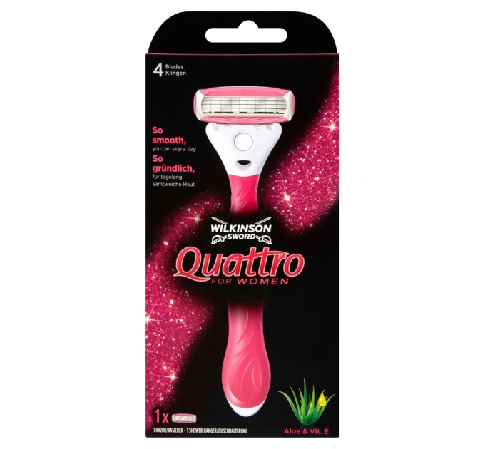 Женский станок Wilkinson Quattro For Woman с настенным креплением - идеальное решение для комфортного бритья