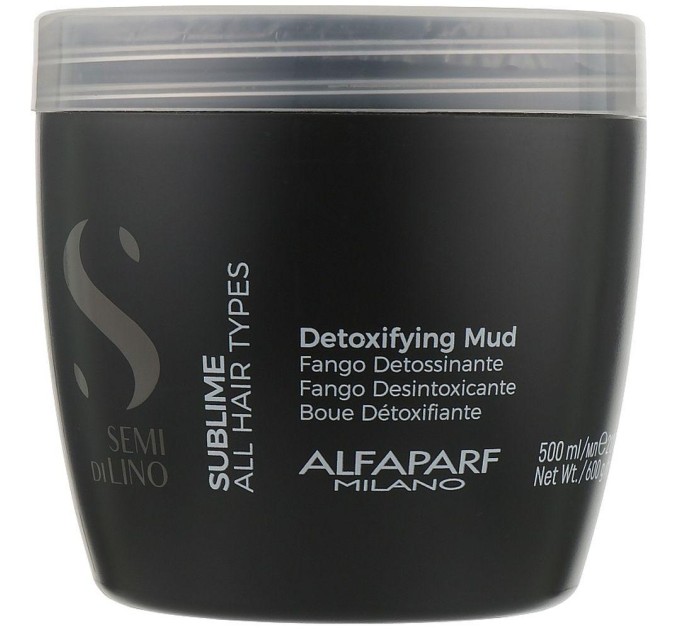 Детокс-грязь для глубокой очистки волос и кожи головы Alfaparf Semi Di Lino Sublime Detoxifying Mud Treatment 500 мл (8022297018225)