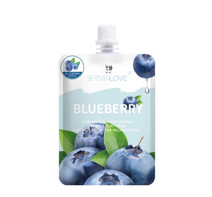 Кислородная маска для лица Sersanlove Blueberry Live Oxygen Moisturizing Bubble Clay Mask 100 г