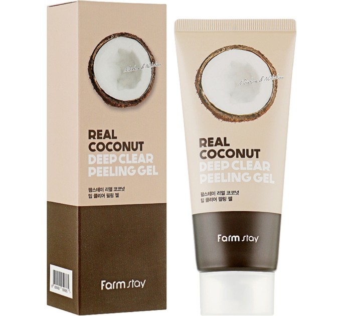 H1: FarmStay Real Coconut Deep Clear Peeling Gel 100мл - мягкий пилинг-гель для лица с экстрактом кокоса