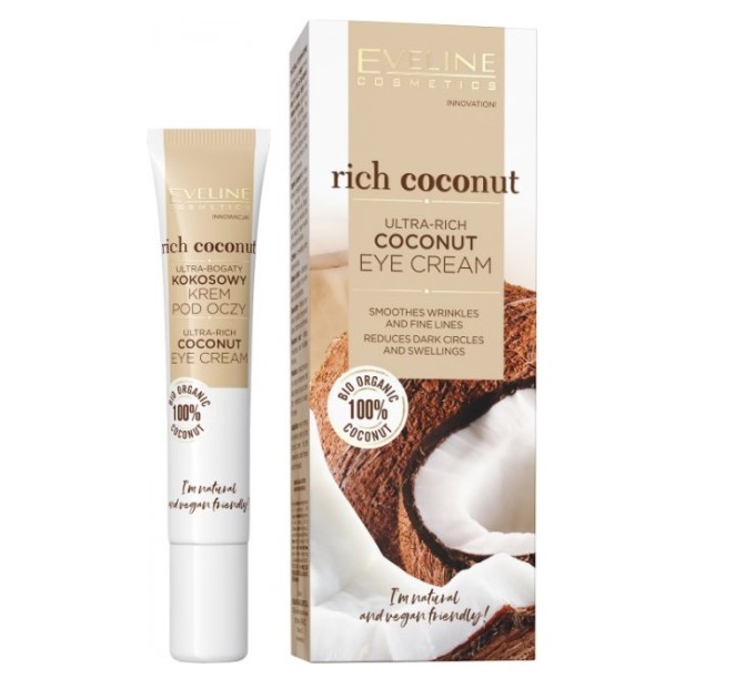 Питательный кокосовый крем для кожи вокруг глаз - Rich Coconut Eveline, 20 мл