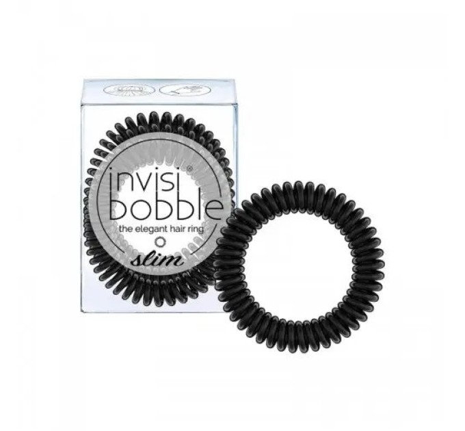 Резинки-браслеты invisibobble SLIM True Black в упаковке из 3 штук.