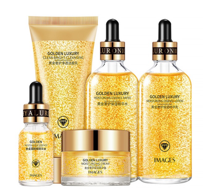 Получите роскошный уход с набором IMAGES Golden Luxury Moisturizing с золотом для лица