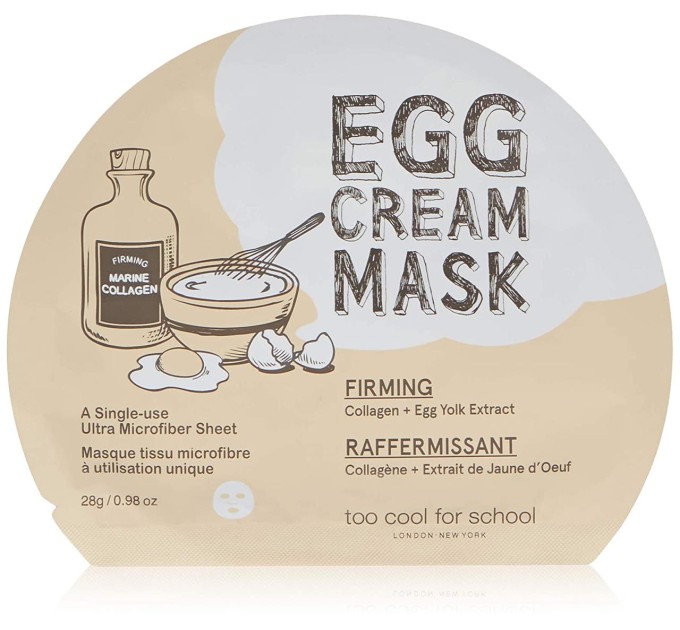 Омолаживающая тканевая маска для лица с яичным экстрактом: Too Cool For School Egg Cream Mask Firming