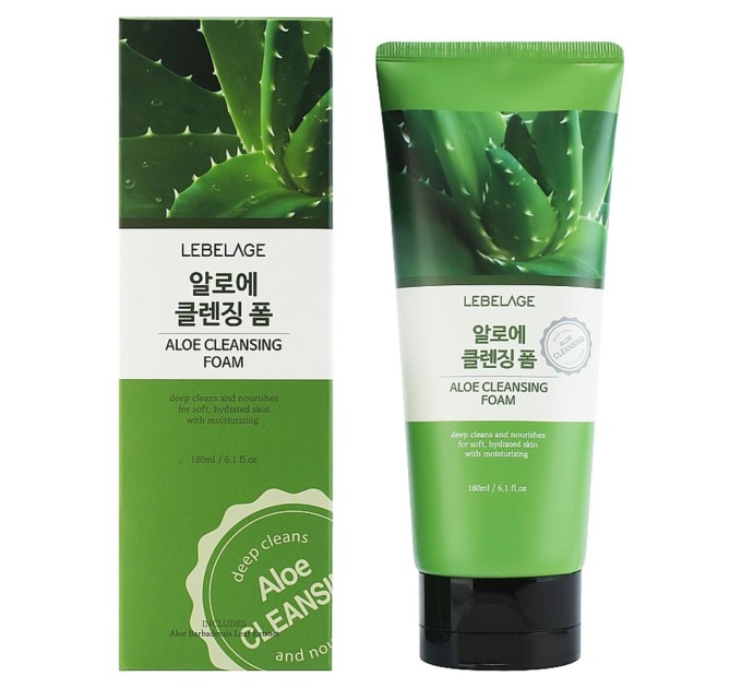 Пенка для умывания с экстрактом алоэ Lebelage Aloe Soothing Cleansing Foam 180 мл (8809679092642)