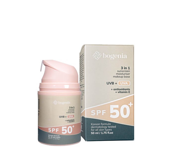 Крем для лица солнцезащитный Bogenia SPF 50+ 3в1 - Идеальная защита от солнца, Артикул BG422, 50 мл