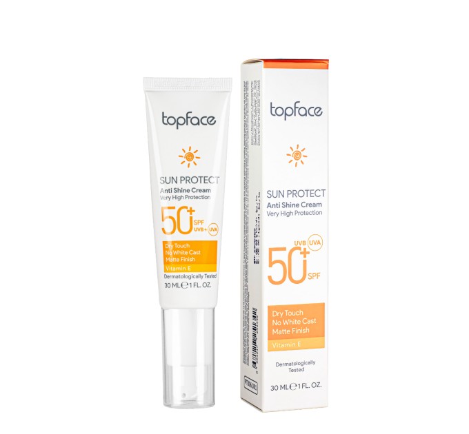 Солнцезащитный крем для лица широкого спектра TopFace SPF 50+ 30 мл (PT806)