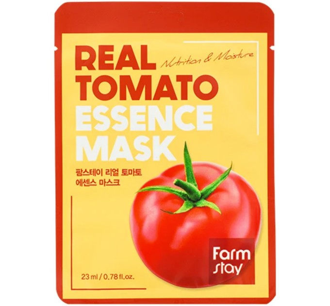 Увлажняющая маска для лица с экстрактом томата Farmstay Real Tomato Essence Mask 23 мл: освежение и питание кожи