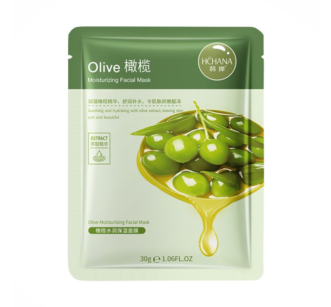 Тканевая маска для лица Hchana Moisturizing Facial Mask Olive 30 г