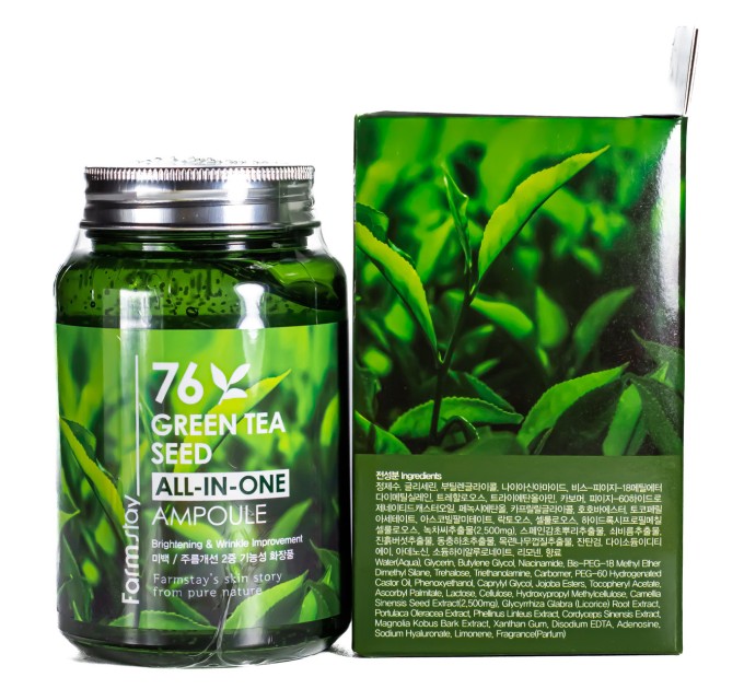 Cыворотка ампульная для лица омолаживающая FarmStay 76 Green Tea Seed All-In-One 250 мл (FS 4394)