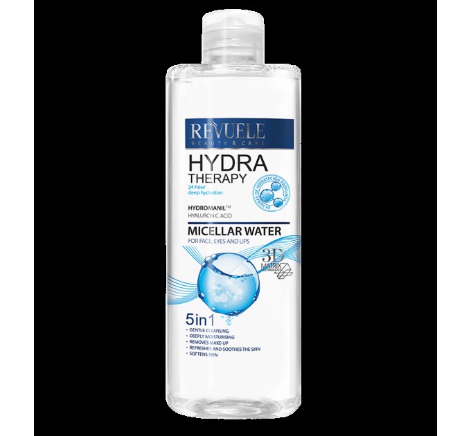 Мицеллярная вода для лица век и губ REVUELE Hydra Therapy Intense 5в1 400 мл (5060565100299)