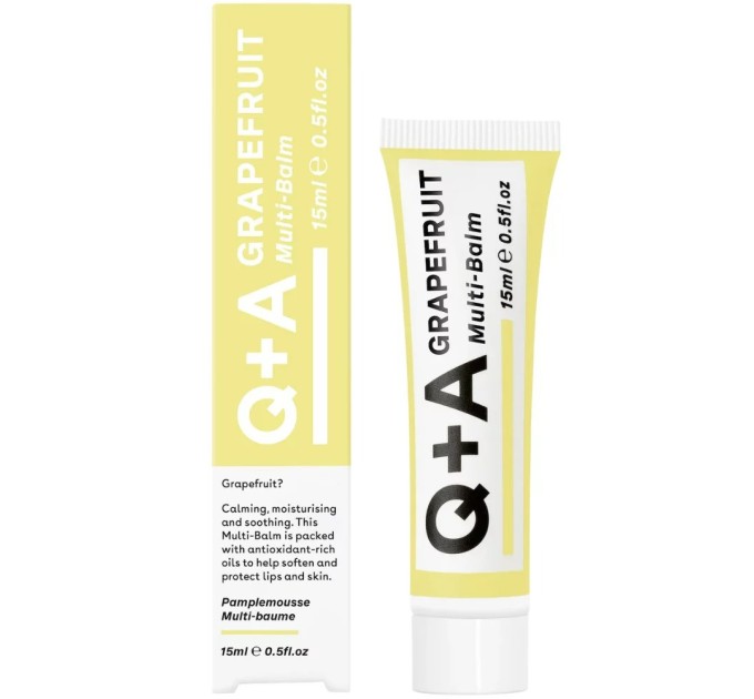 Бальзам Q+A Grapefruit Multi Balm 15 мл: зволоження та живлення для шкіри.