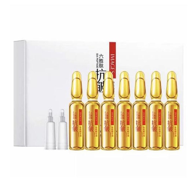 Сыворотка для лица від зморшок з пептидами IMAGES Hexapeptide Anti-wrinkle Essence Six Peptide 7*2ml