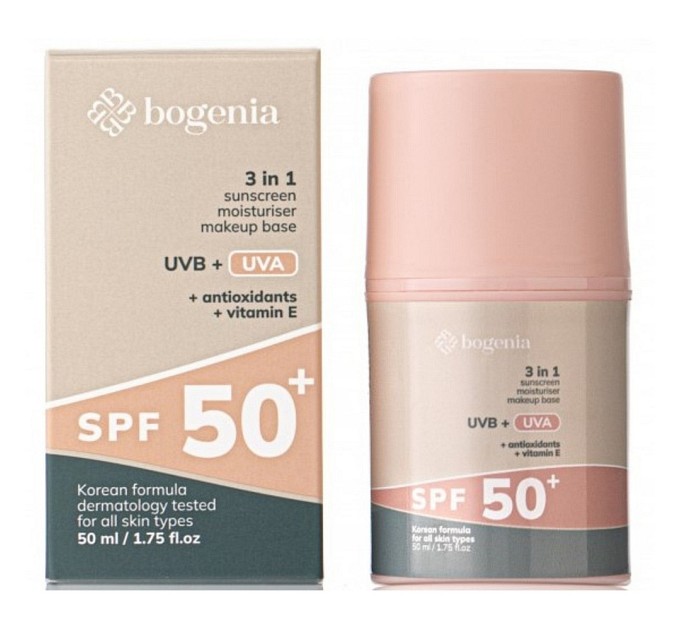 Солнцезащитный крем для лица Bogenia Sunscreeen Face Cream SPF 50+ BG422 №001 50 мл (4823124403030)