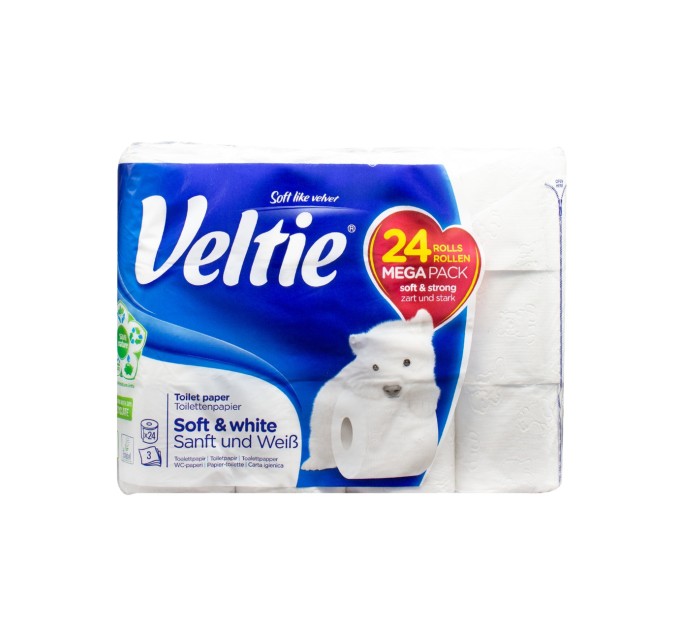 Туалетний папір Veltie Soft White - комфорт і м'якість для вашої сім'ї!