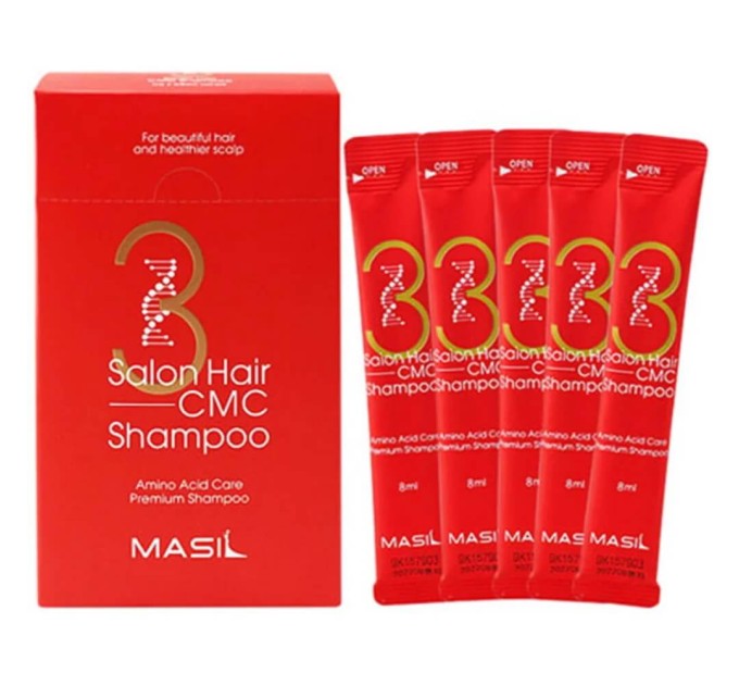 Укрепляющий шампунь для волос Masil 3 Salon Hair CMC Shampoo 20 шт×8 мл: интенсивный уход для ваших волос