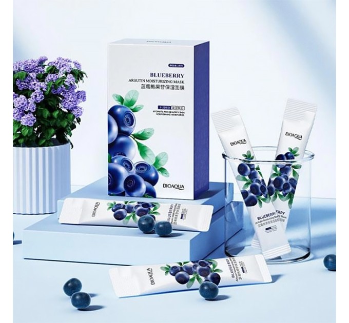 Ночная маска в стиках Bioaqua Blueberry Arbutin: увлажнение и питание кожи