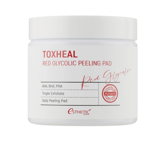 Очищающие пилинг-диски Red Glycolic Peeling Pad Esthetic House 100 шт: интенсивное лицо, безупречная кожа