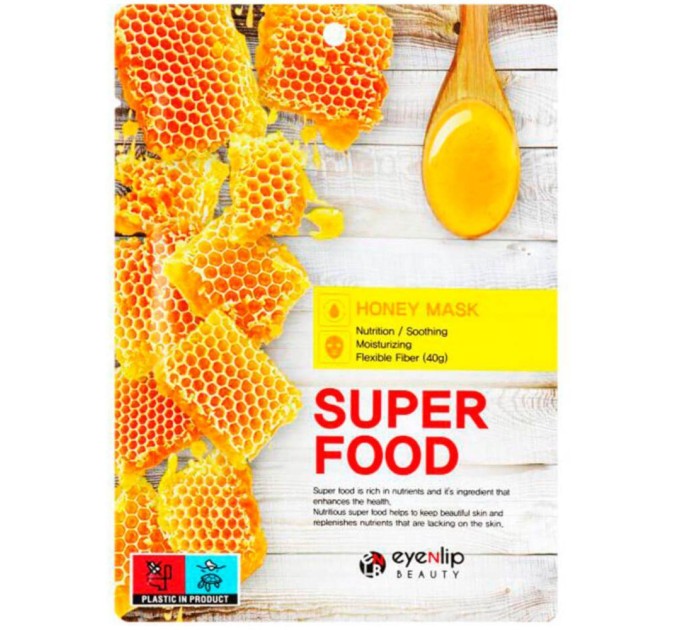 Тканевая маска для лица с медом Eyenlip Super Food Honey Mask 23 мл (8809555253235)