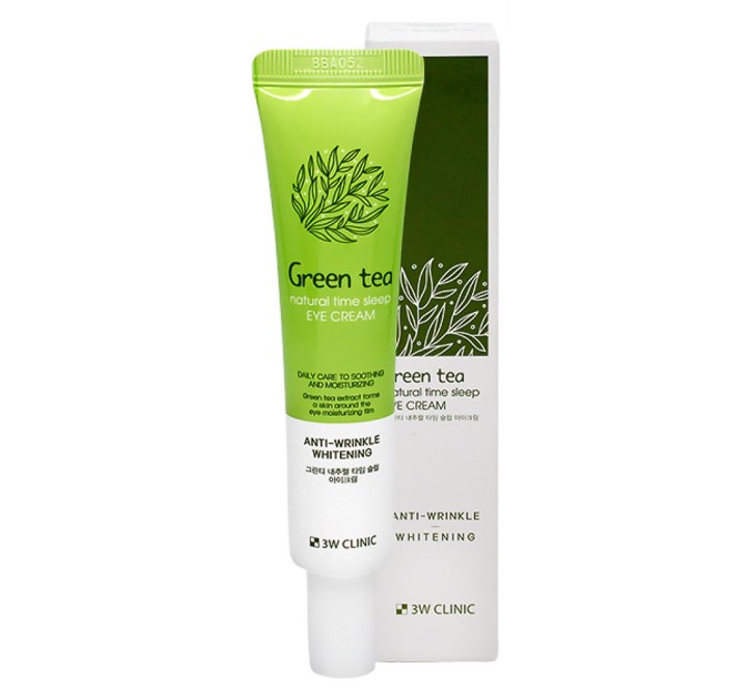 Крем для глаз с зеленым чаем 3W Clinic Green Tea Natural Time Sleep Eye Cream 40 мл (8809772620575)