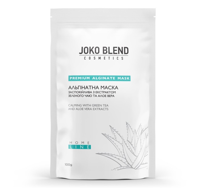 Альгинатная маска с зеленым чаем и алоэ вера Joko Blend 100 г: успокаивающий уход для кожи.