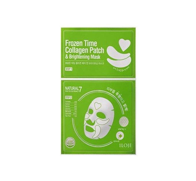 Осветляющая маска для лица с патчами 2в1 Konad Iloje Frozen Time Collagen Patch Brightening