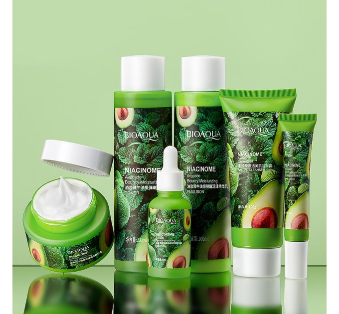 H1: Набор Bioaqua Niacinome Avocado Elasticity Moisturizing 6 в 1 - идеальный уход за лицом