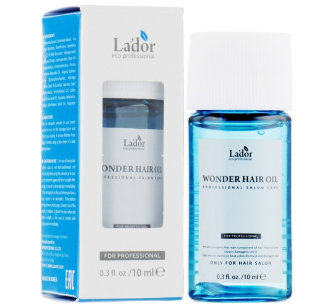 Мини-версия масла для блеска и гладкости волос La'dor Wonder Hair Oil 10 мл (8809500816690)