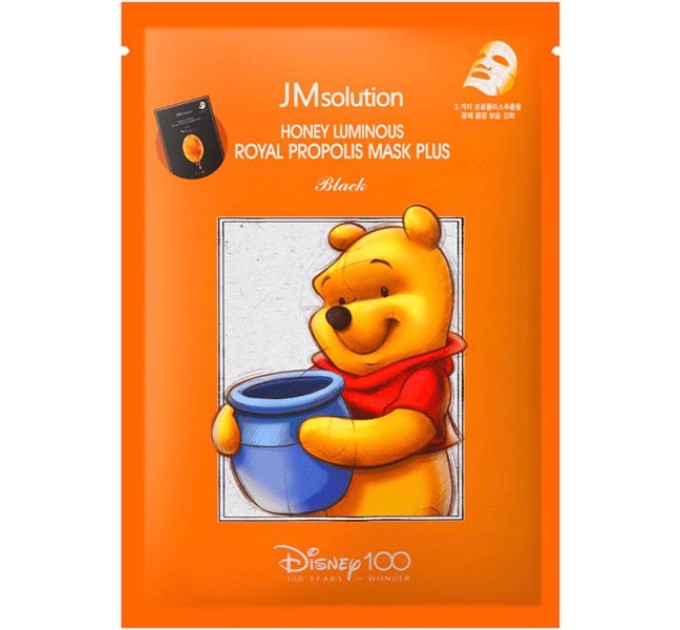 Антивозрастная тканевая маска JMsolution Disney 100 Honey Luminous Royal Propolis Mask Plus: молодость и сияние кожи