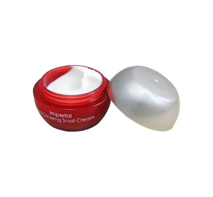 Мини-версия улиточного крема с женьшенем Ottie Imperial Red Ginseng Snail Cream 10 мл: сила природы в компактном формате.