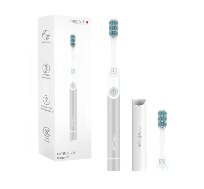 Улучшите свою улыбку с звуковой зубной щеткой Medica+ ProBrush 7.0 Compact (Silver)