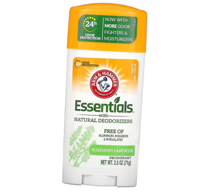 Натуральный твердый дезодорант Essentials Solid Deodorant Arm & Hammer с ароматом розмарина и лаванды - защита и свежесть на весь день!