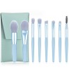 Набор кистей для макияжа мини в дорогу R&G Travel Set Blue 8 шт с чехлом