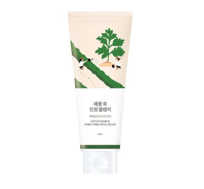 Pенка с морской полынью для успокоения кожи - ROUND LAB MUGWORT Calming Cleanser