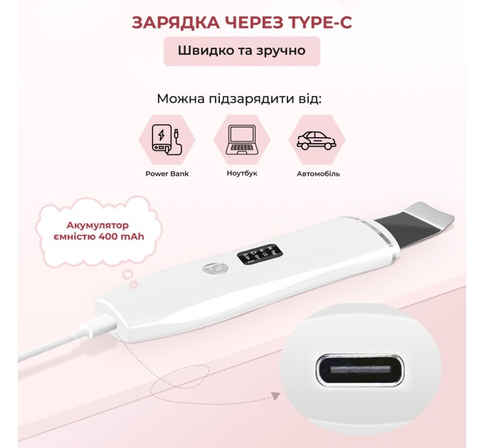 Эффективная чистка лица с помощью Ultrasonic Skin Scrubber С3