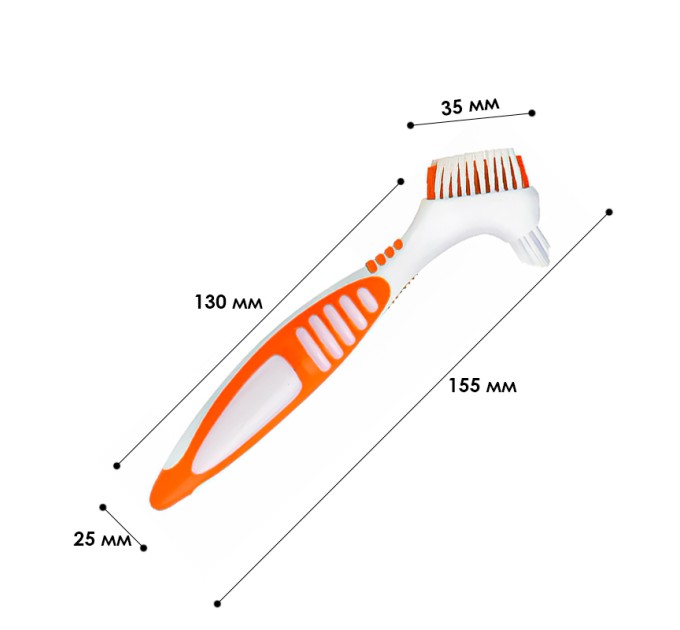 Щетка Lesko 29587 15,5 см Оранжевый: эффективная чистка зубных протезов