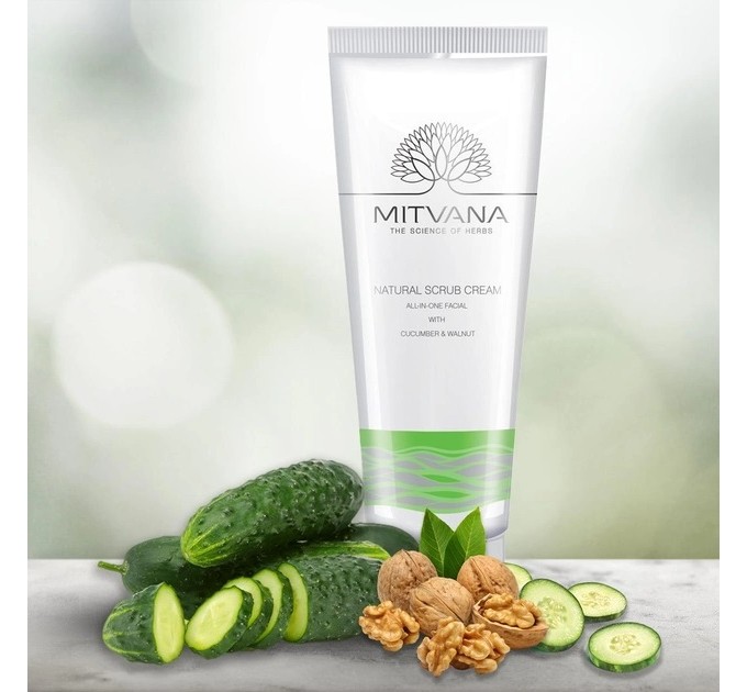 Скраб-крем для лица Mitvana Natural Scrub Cream with Cucumber & Walnut 100 мл (8908002915532)