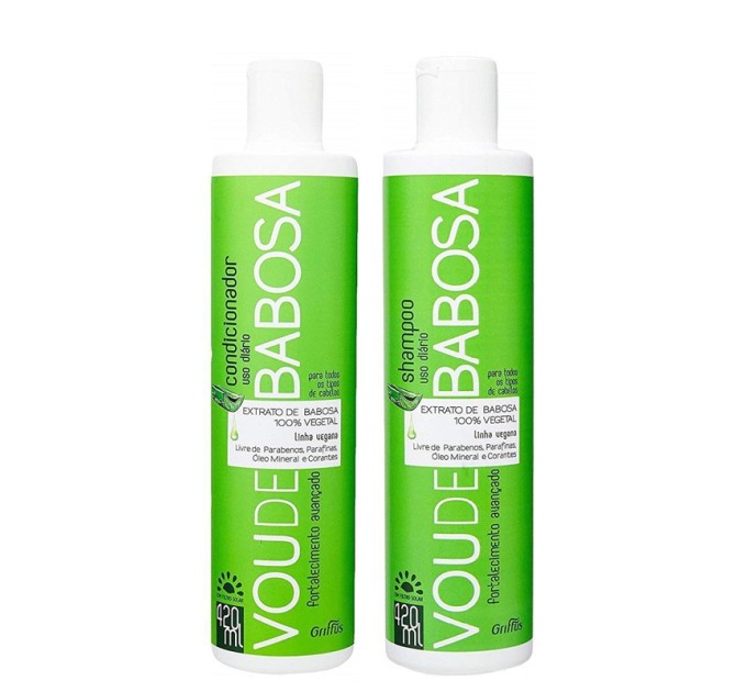 Укрепите и оздоровьте волосы с набором Griffus Kit Shampoo+Condicionador Linha Vegana Vou de Babosa 420+420 (42901)