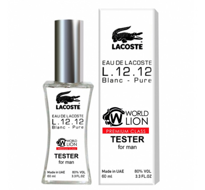 Эксклюзивный тестер Lacoste Blanc - 60ml: насладитесь ароматом в стильном исполнении