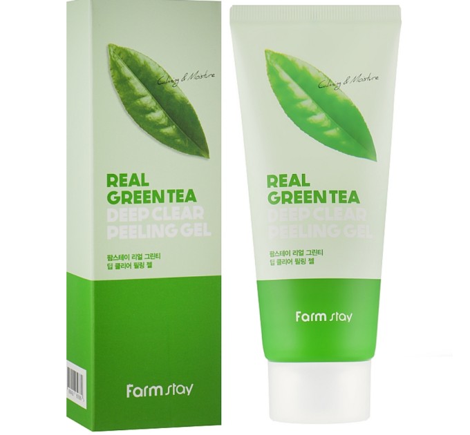 Эффективный пилинг-гель для лица с зеленым чаем Farmstay Real Green Tea Clear Peeling Gel 100 мл