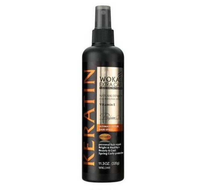 Восстановление волос с помощью спрея Wokali Keratin Ultimate Repair Hair Spray 320г