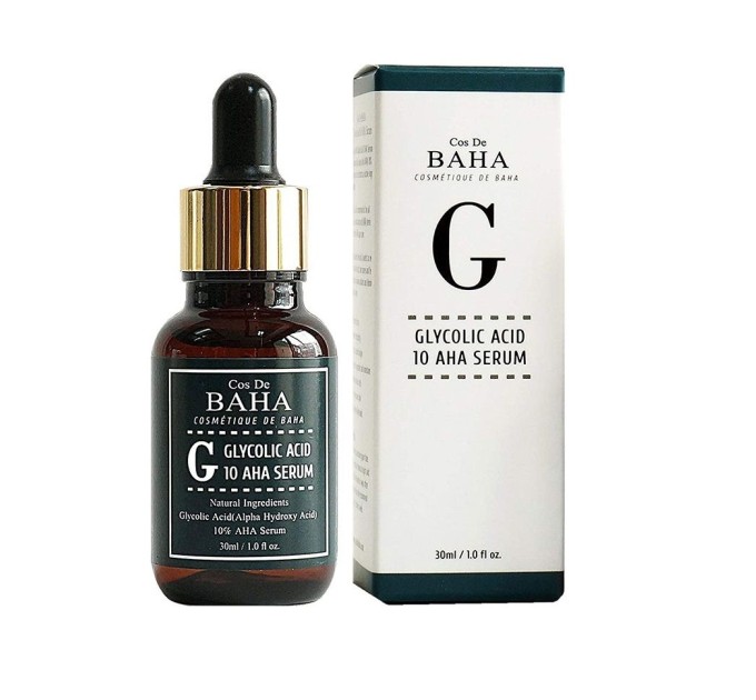 Эффективная сыворотка с гликолевой кислотой для проблемной кожи - Glycolic Acid 10 AHA Serum Cos De Baha 30 мл