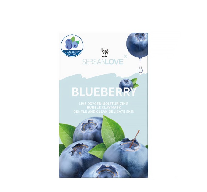 Кислородная маска для лица Sersanlove Blueberry Live Oxygen Moisturizing Bubble Clay Mask 100 г