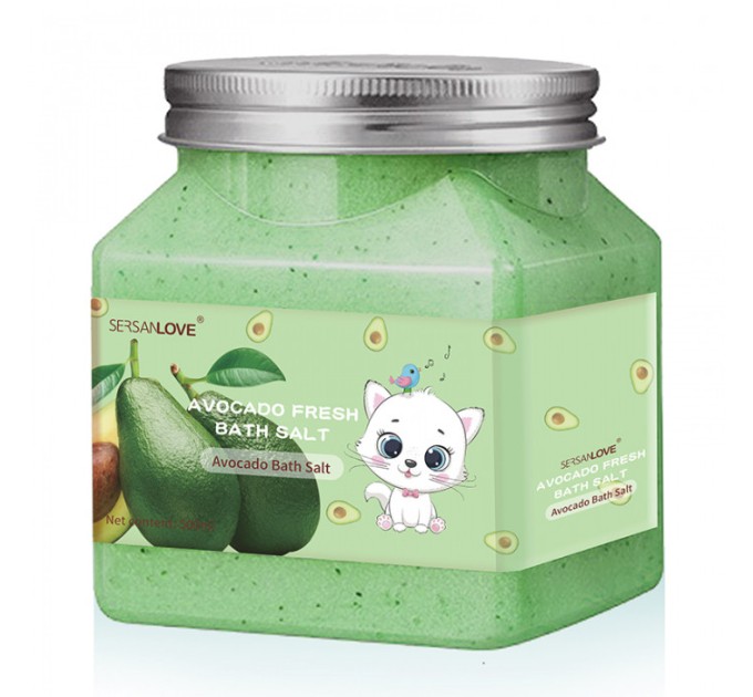 Очищающий скраб для тела с экстрактом авокадо: SERSANLOVE Avocado Fresh Bath Salt, 500 мл