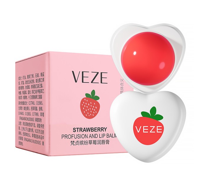 Увлажняющий бальзам для губ VEZE Strawberry Profusion - нежное увлажнение с клубничным ароматом