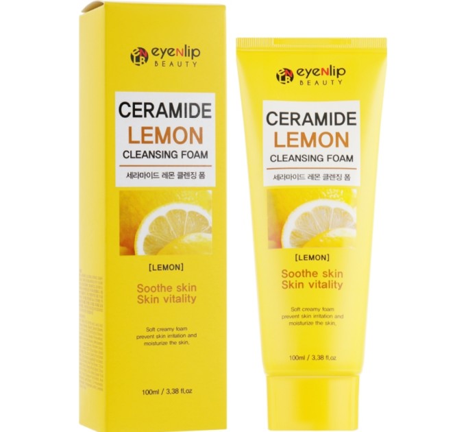 Освежающее очищение: Пенка для умывания с керамидами и лимоном Eyenlip Ceramide Lemon Cleansing Foam 100 мл