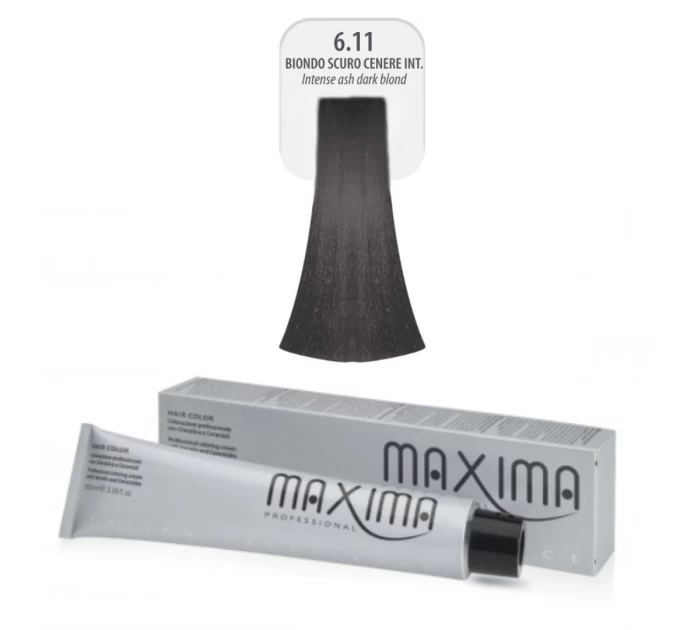 Крем-фарба для волосся Maxima Professional 6.11 - інтенсивний темно-пепельний блонд 100 мл: якісне забарвлення волосся на agon-v.com.ua