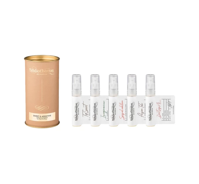 Набор миниатюр парфюмерной воды Bibliotheque de Parfum Discovery Set Sweet & Addictive (УН000031962) 5х3 мл: откройте для себя сладкий и завораживающий мир ароматов