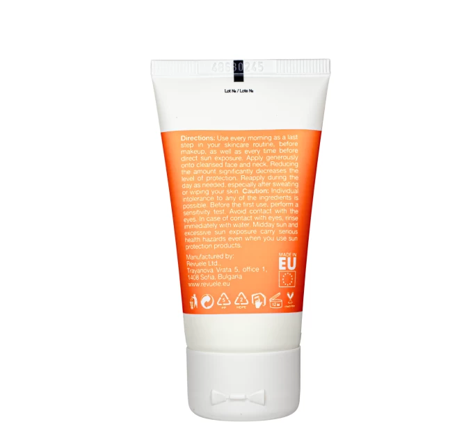Эффективный солнцезащитный крем для жирной кожи REVUELE SPF 50+ 50 мл с UVA/UVB защитой