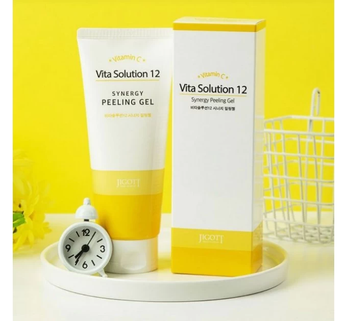 Оздоровлюючий пілінг-гель Vita Solution 12 Synergy Peeling Gel Jigott 180 мл для сяючої шкіри